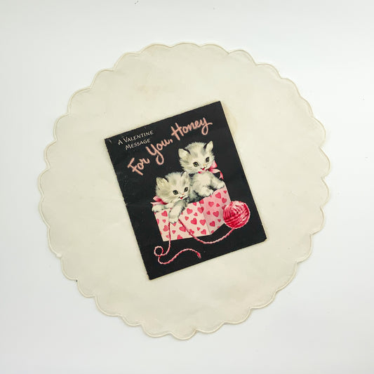 Vintage Hallmark Cat Valentine Message ‘For you, Honey’ Card